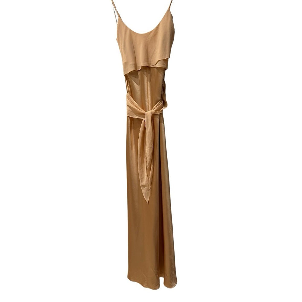 Mark Edwards Vintage Gold Satin Maxi Dress